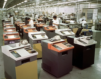 img:The production line of those days (Ricoh Atsugi Plant)